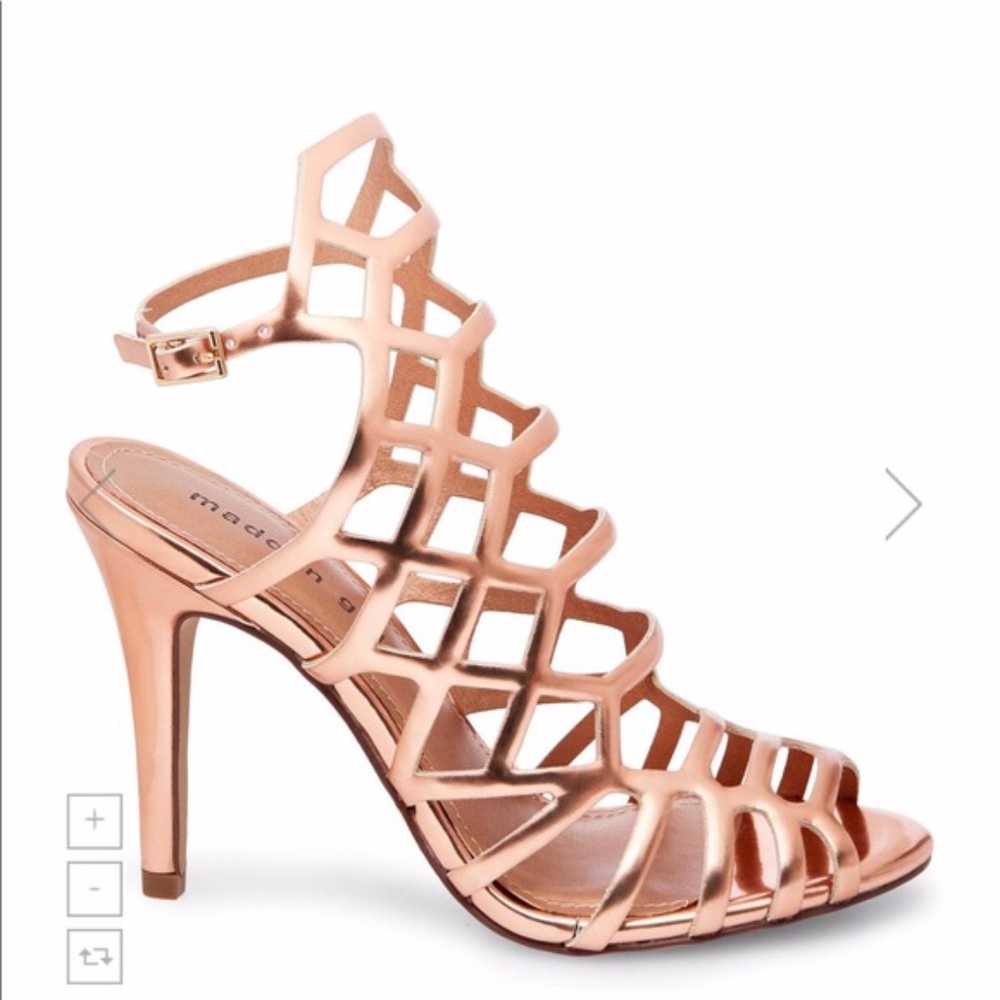 Madden Girl Rose Gold Caged Heel Sandals